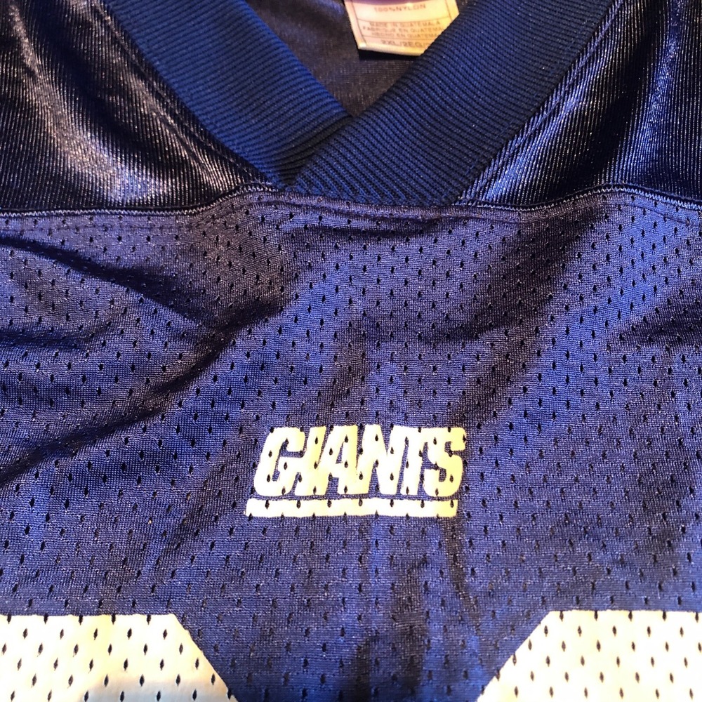 Jeremy Shockey Jersey NY Giants Reebok NFL Size 2XL Number 80 Blue Short Sleeve - Picture 6 of 12